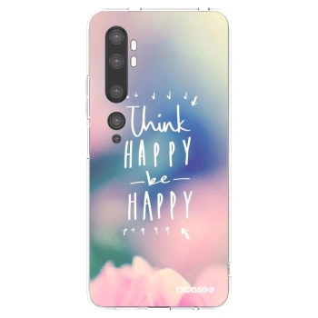 Picasee silikonowe przeźroczyste etui na Xiaomi Mi Note 10 (Pro) - Think happy be happy