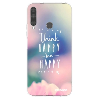 Picasee silikonowe przeźroczyste etui na Huawei P40 Lite E - Think happy be happy