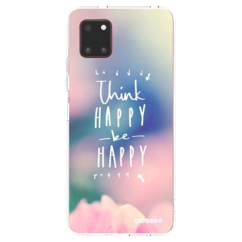 Picasee silikonowe przeźroczyste etui na Samsung Galaxy Note 10 Lite N770F - Think happy be happy