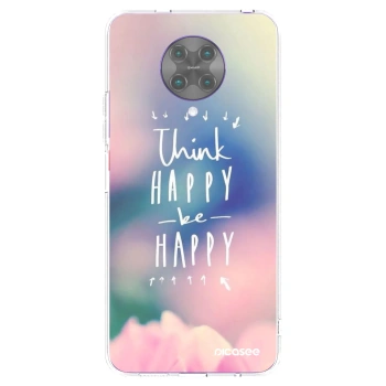 Picasee silikonowe przeźroczyste etui na Xiaomi Poco F2 Pro - Think happy be happy
