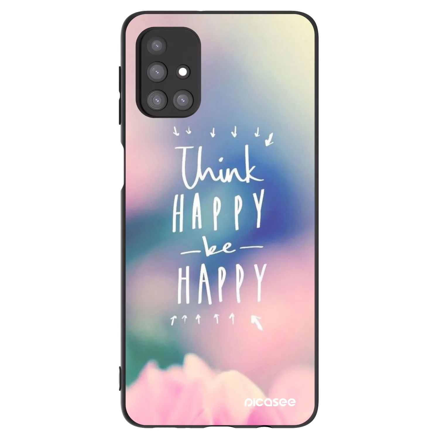 Picasee silikonowe czarne etui na Samsung Galaxy M31s - Think happy be happy