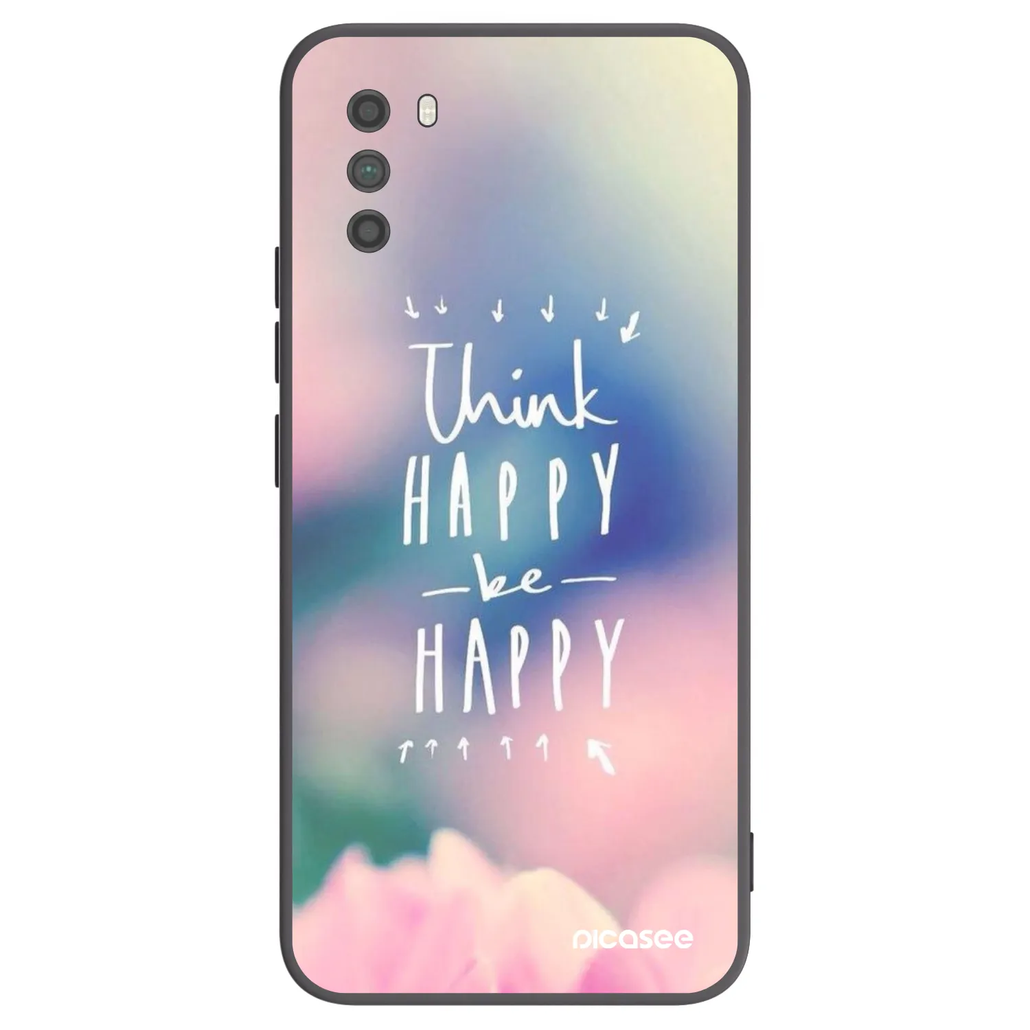 Picasee silikonowe czarne etui na Xiaomi Poco M3 - Think happy be happy