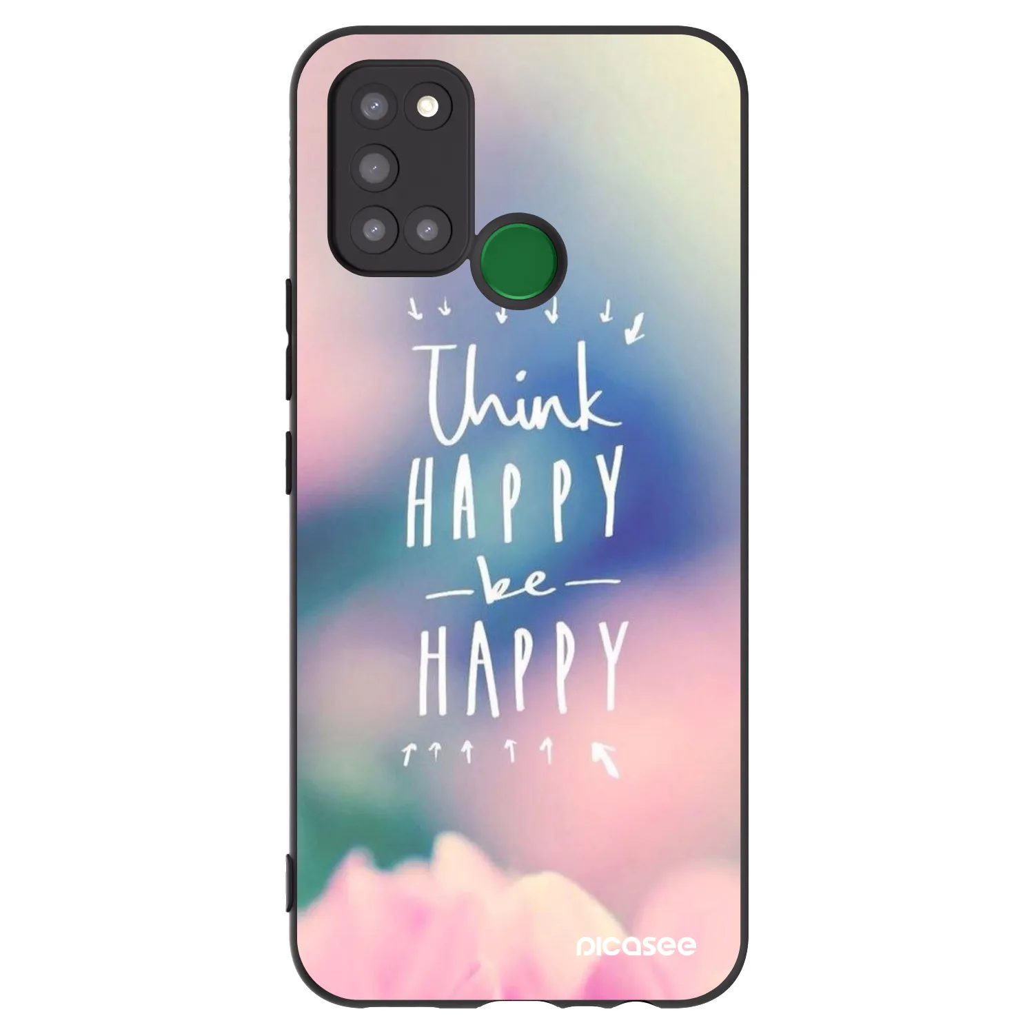 Picasee silikonowe czarne etui na Realme 7i - Think happy be happy