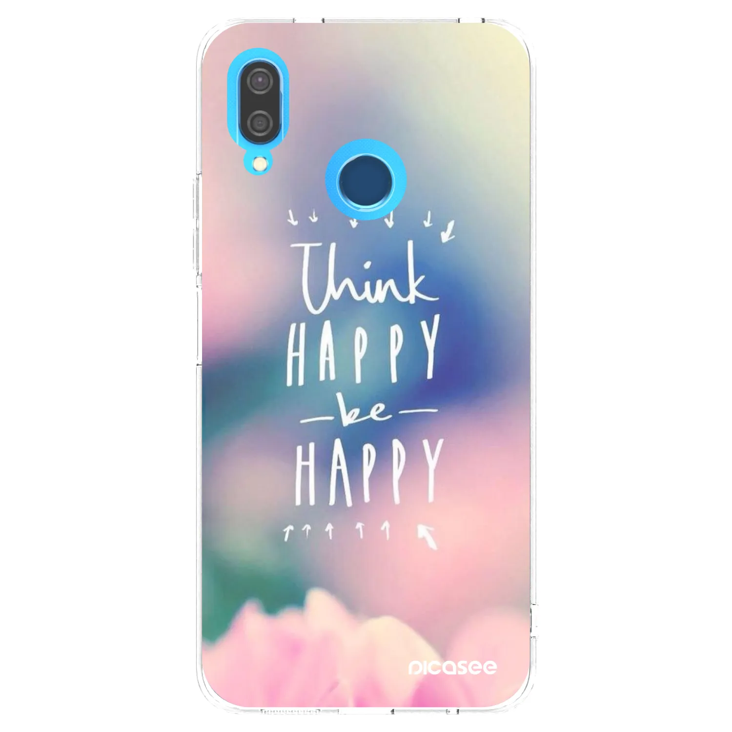 Picasee silikonowe przeźroczyste etui na Huawei P20 Lite - Think happy be happy