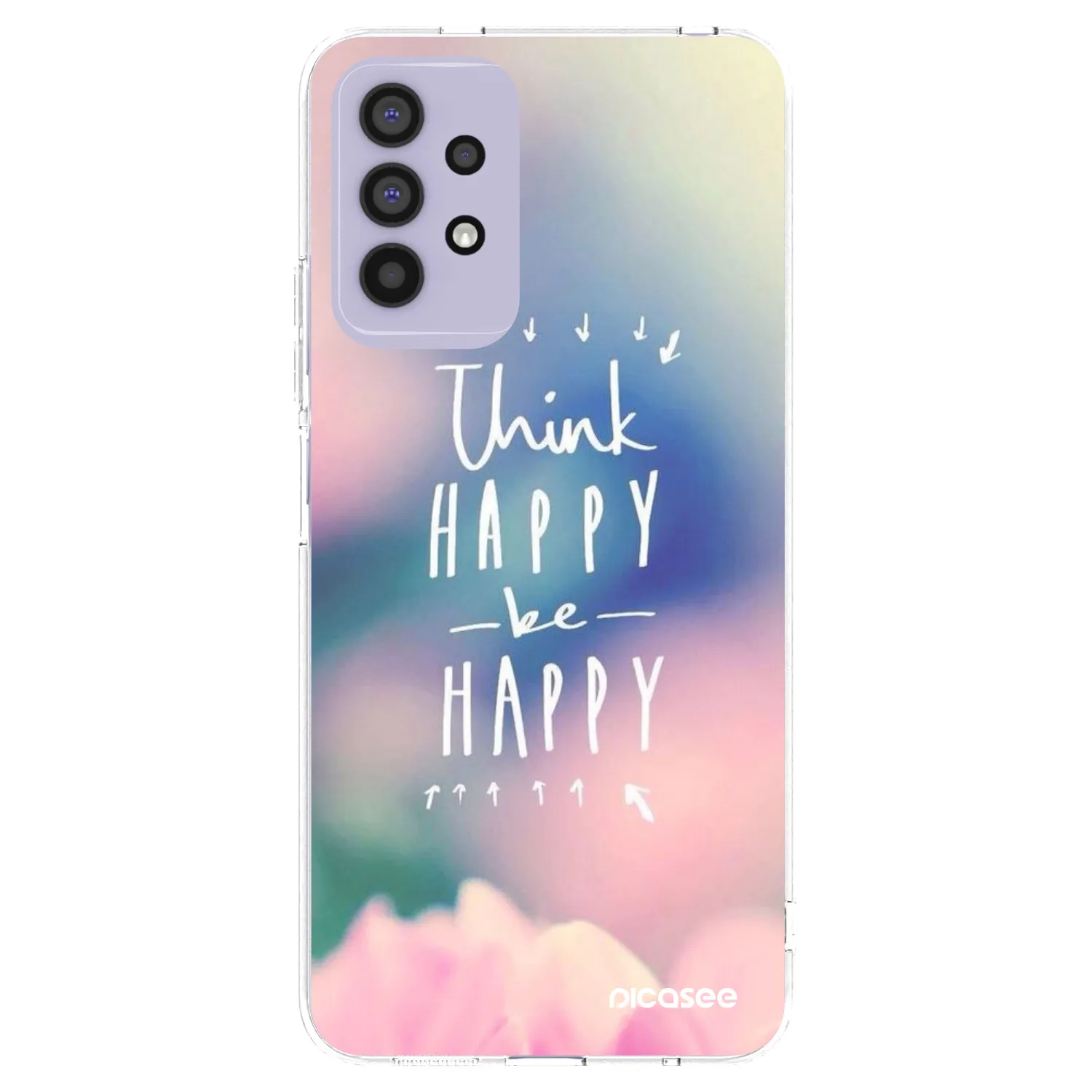 Picasee silikonowe przeźroczyste etui na Samsung Galaxy A32 4G SM-A325F - Think happy be happy