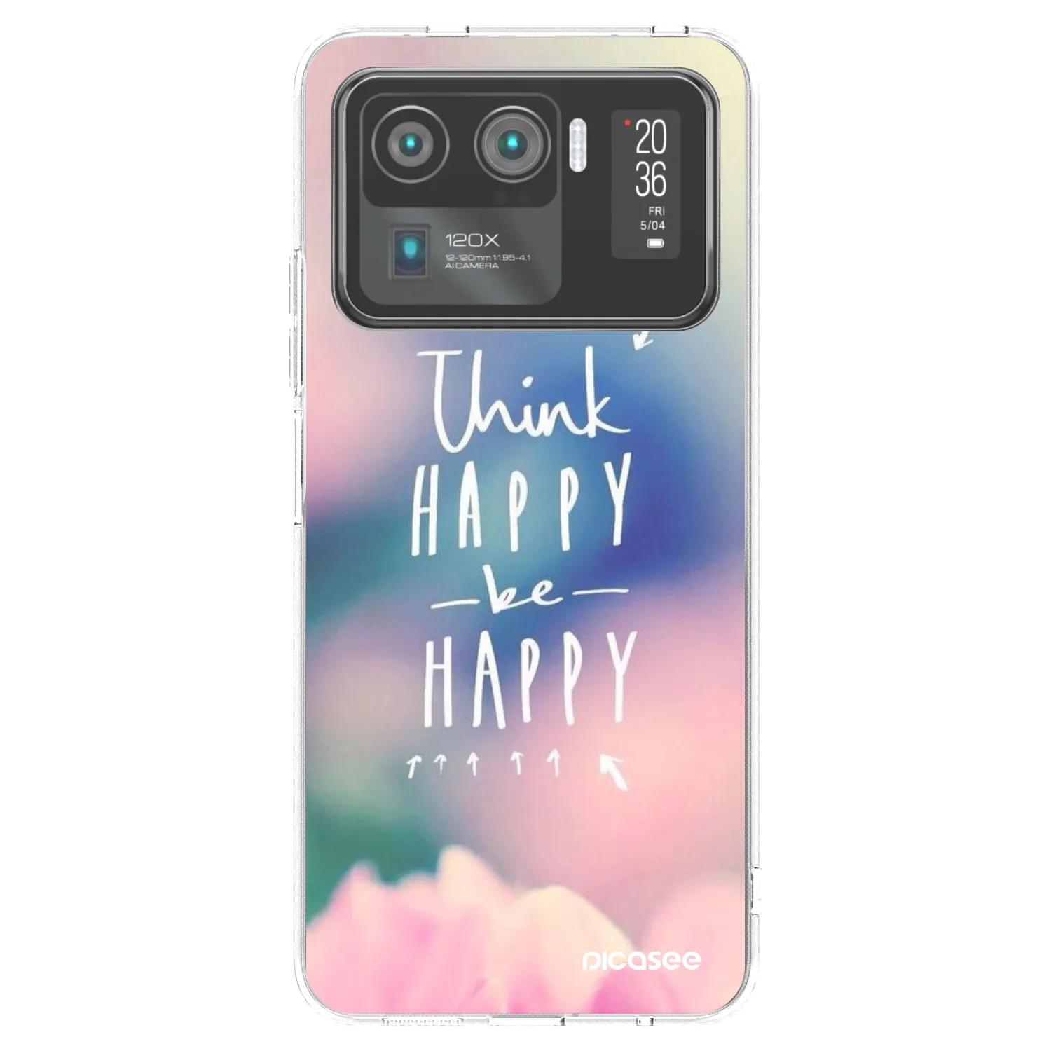 Picasee silikonowe przeźroczyste etui na Xiaomi Mi 11 Ultra - Think happy be happy