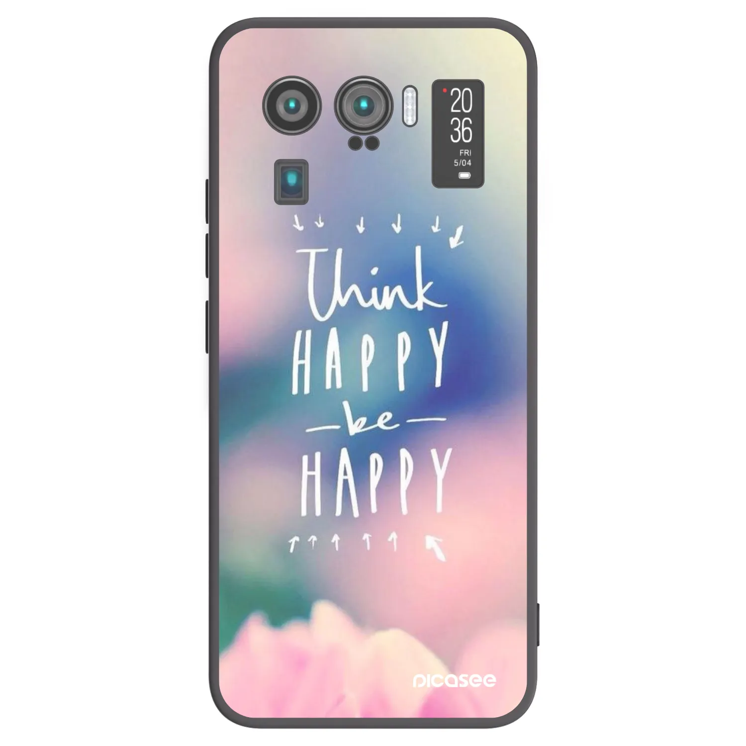 Picasee silikonowe czarne etui na Xiaomi Mi 11 Ultra - Think happy be happy