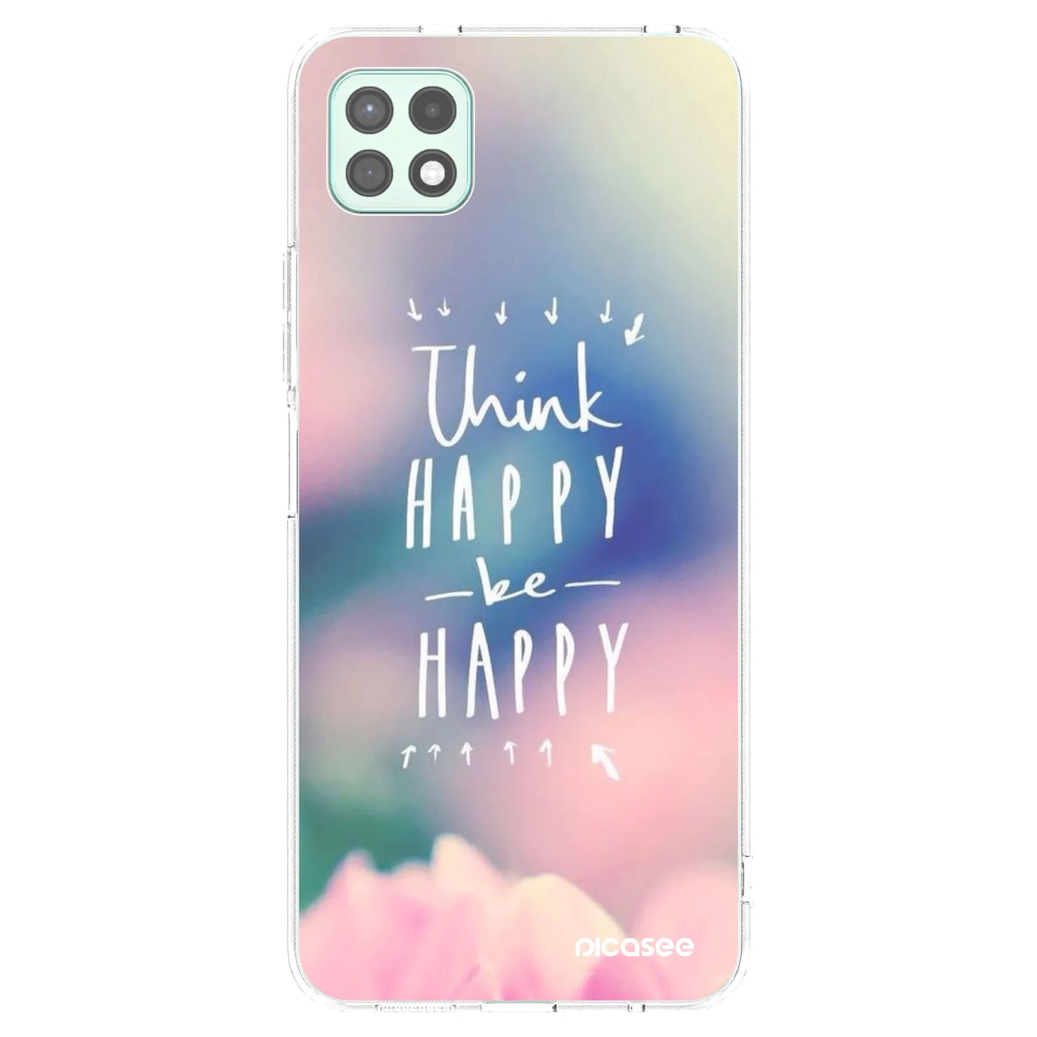 Picasee silikonowe przeźroczyste etui na Samsung Galaxy A22 A226B 5G - Think happy be happy