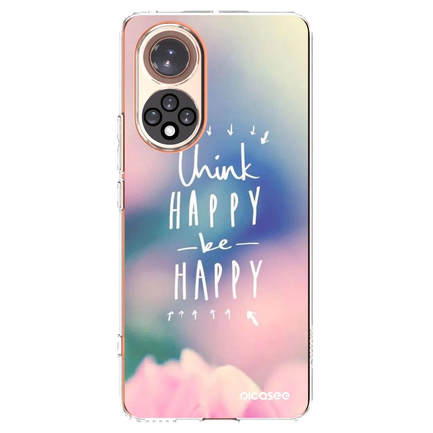 Picasee silikonowe przeźroczyste etui na Huawei Nova 9 - Think happy be happy