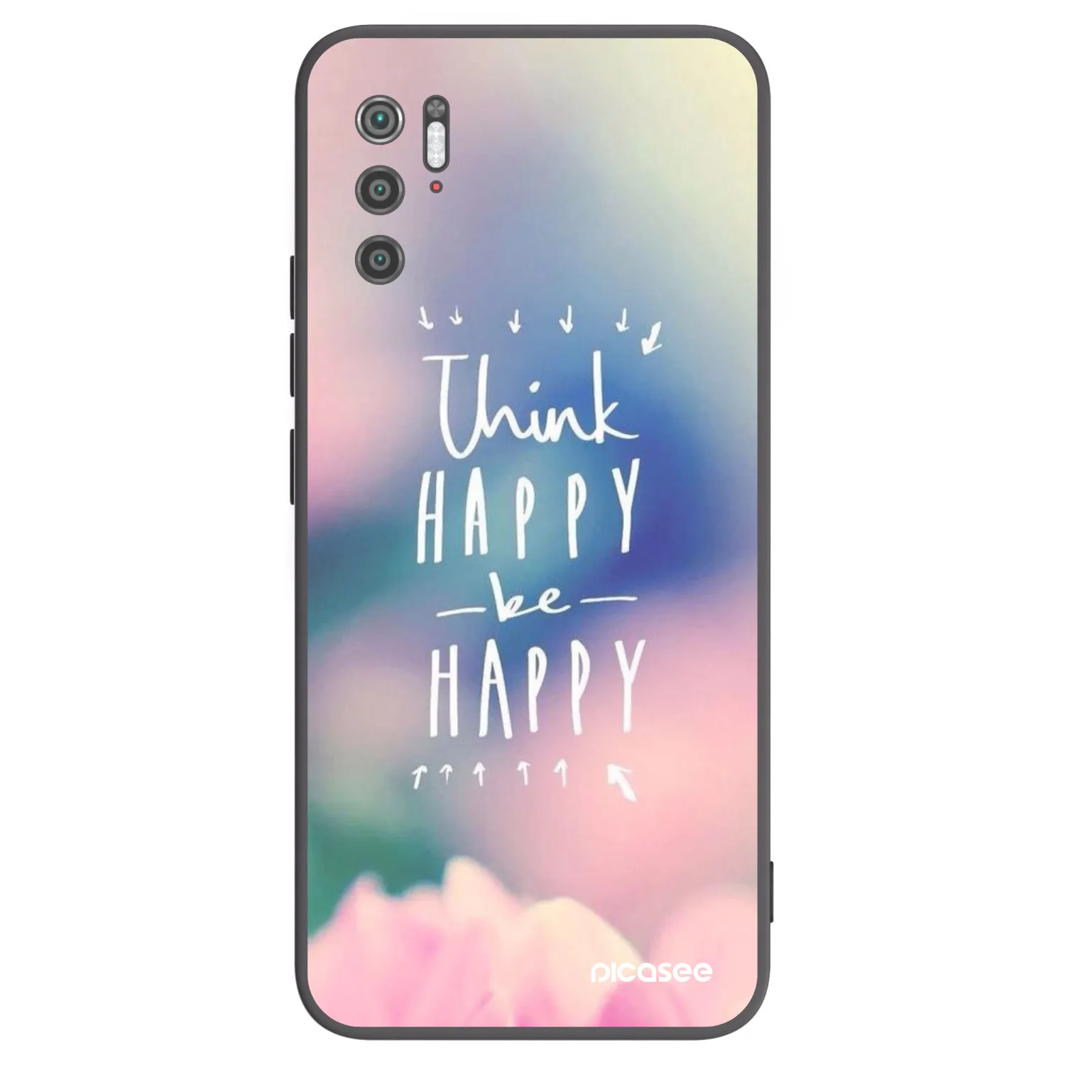 Picasee silikonowe czarne etui na Xiaomi Poco M3 Pro 5G - Think happy be happy
