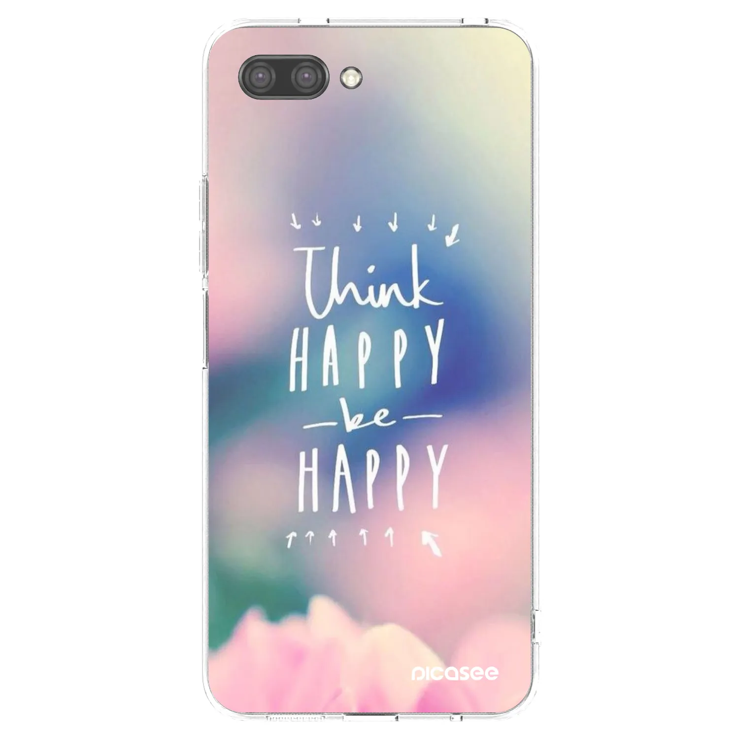 Picasee silikonowe przeźroczyste etui na Honor 10 - Think happy be happy