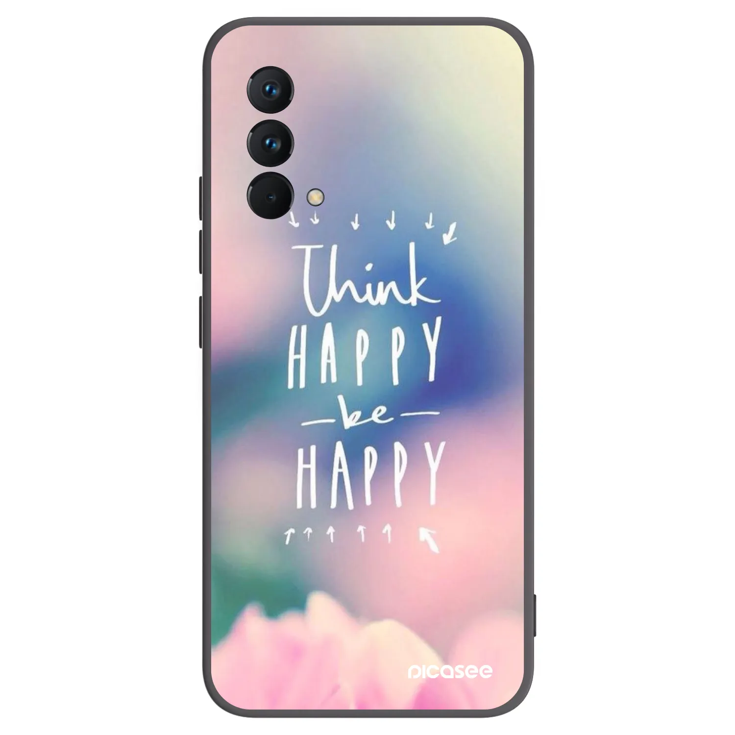 Picasee silikonowe czarne etui na Realme GT Master Edition 5G - Think happy be happy