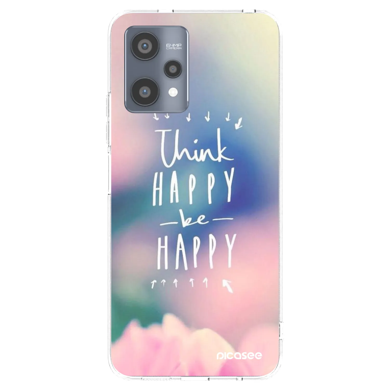 Picasee silikonowe przeźroczyste etui na Realme 9 Pro 5G - Think happy be happy