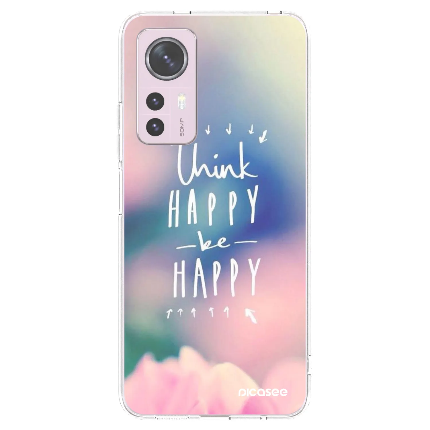 Picasee silikonowe przeźroczyste etui na Xiaomi 12 - Think happy be happy