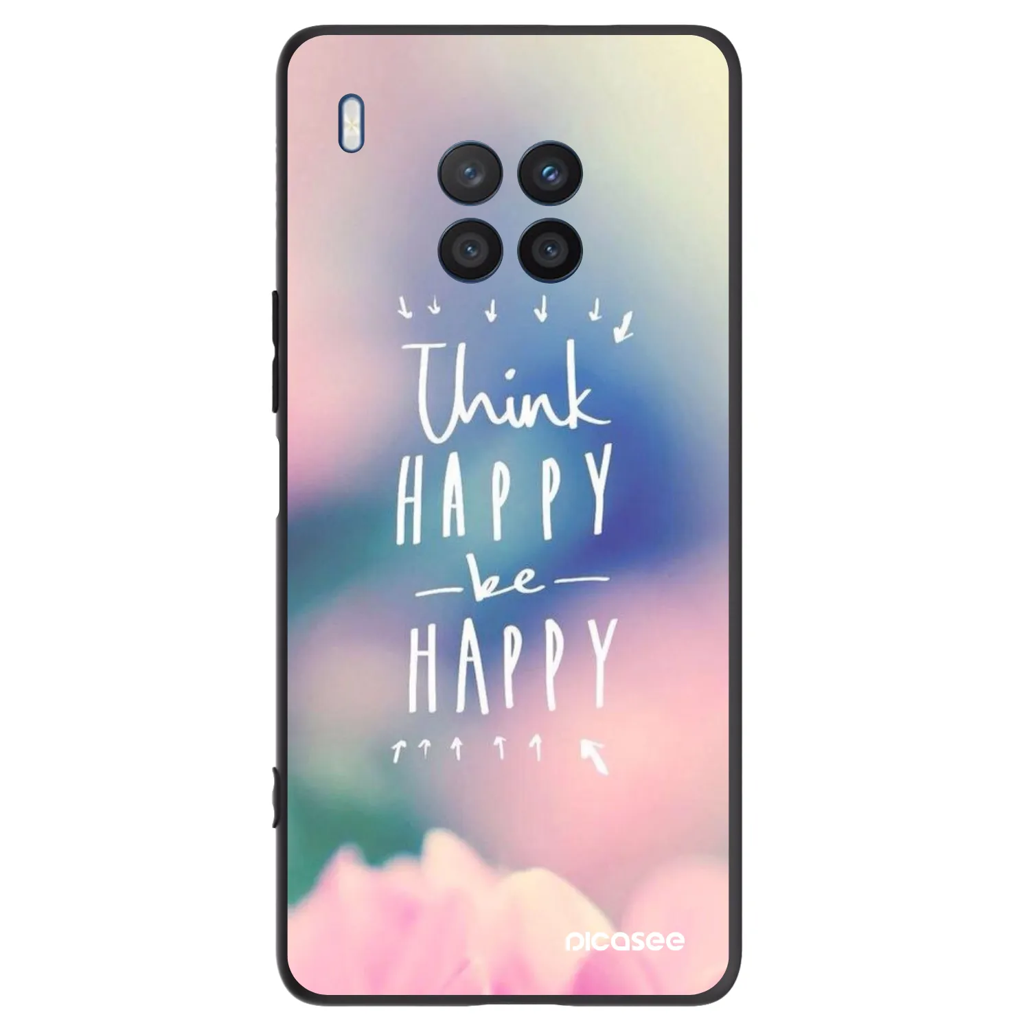 Picasee silikonowe czarne etui na Honor 50 Lite - Think happy be happy