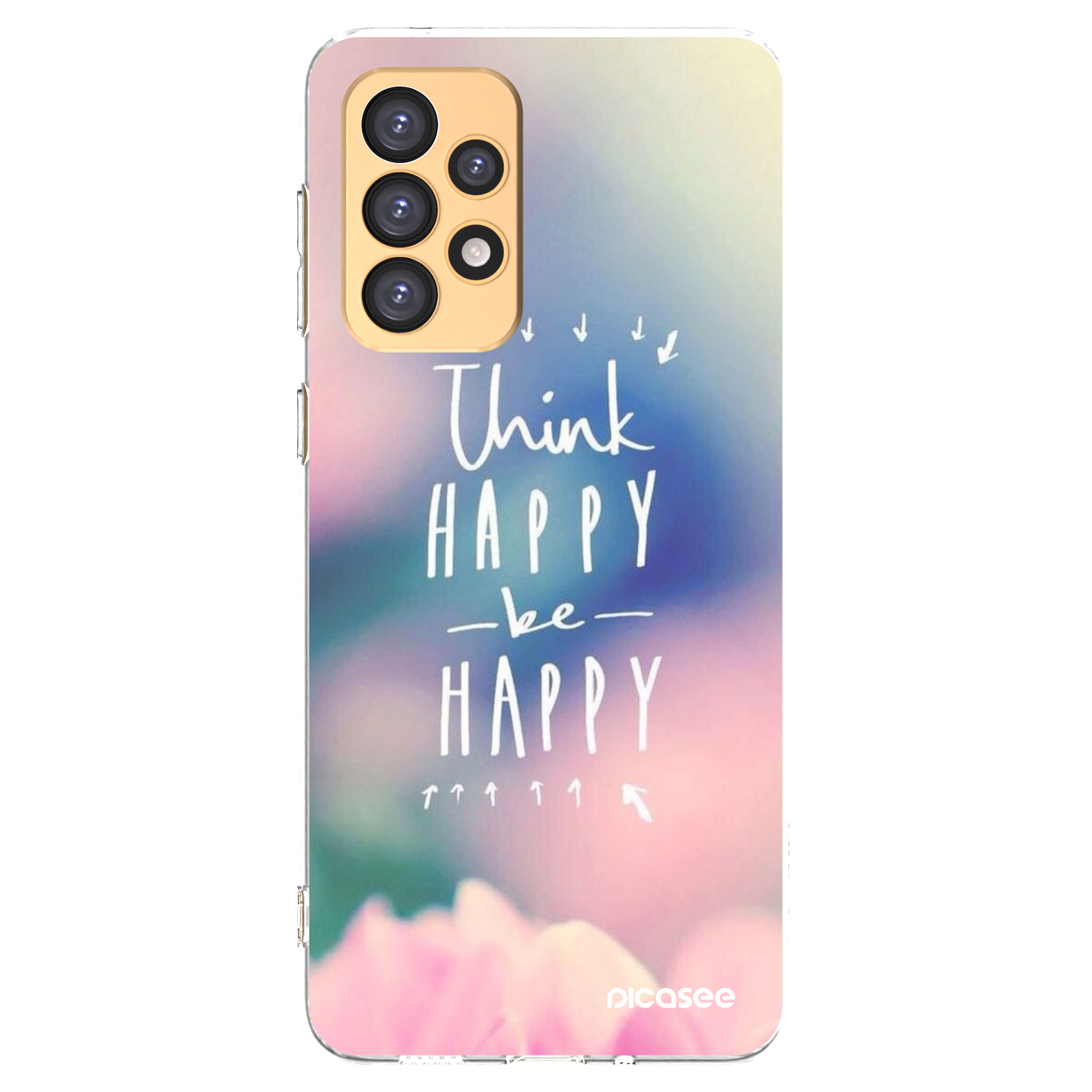 Picasee silikonowe przeźroczyste etui na Samsung Galaxy A33 5G A336 - Think happy be happy