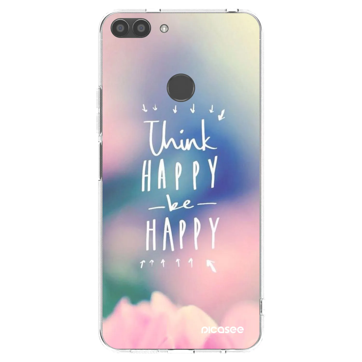 Picasee silikonowe przeźroczyste etui na Huawei P Smart - Think happy be happy