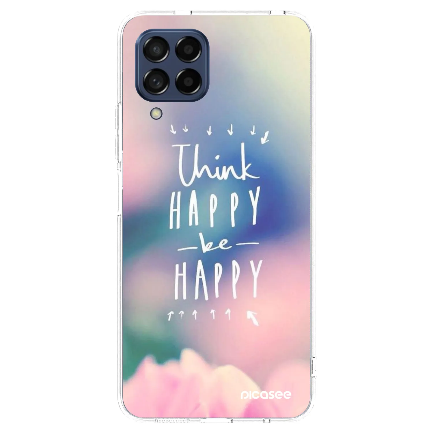 Picasee silikonowe przeźroczyste etui na Samsung Galaxy M53 5G - Think happy be happy