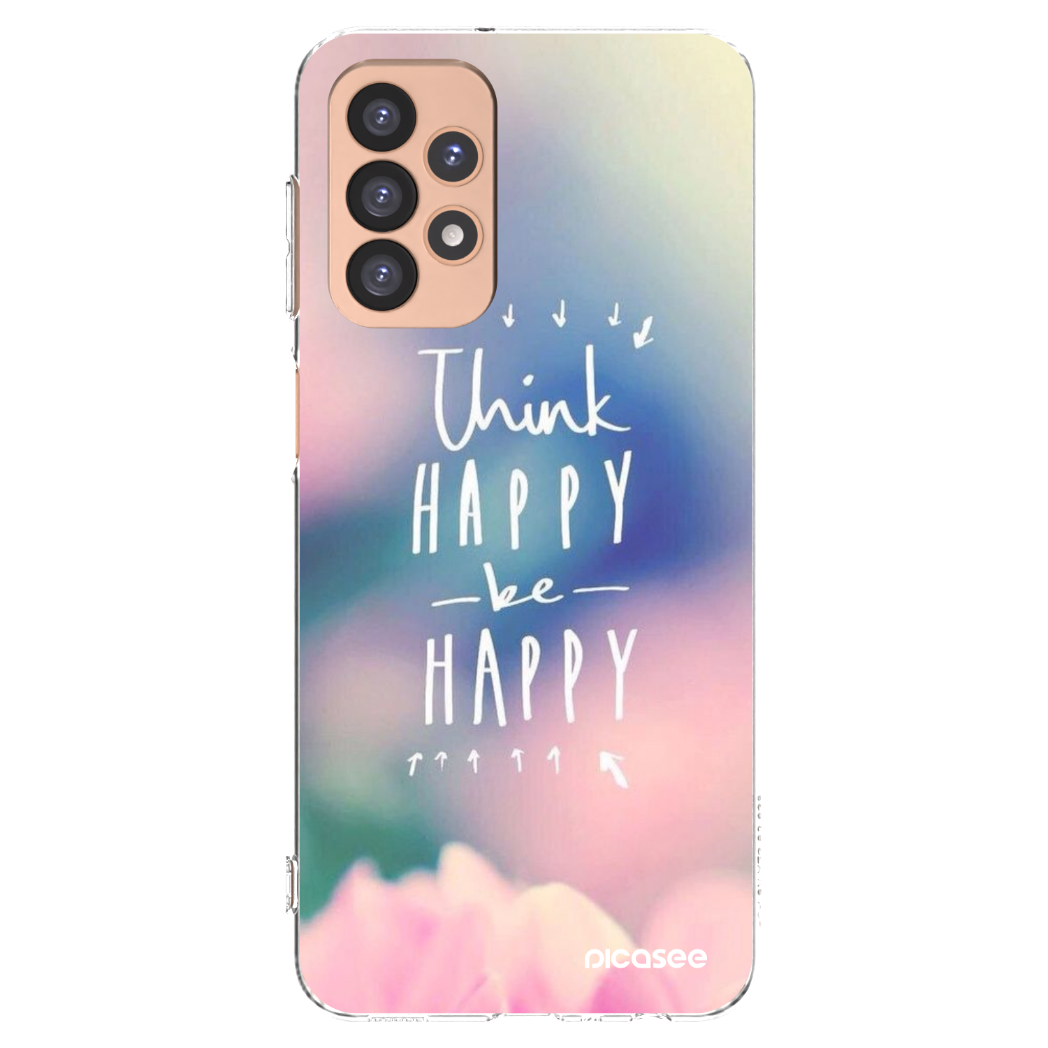 Picasee silikonowe przeźroczyste etui na Samsung Galaxy A23 A236B 5G - Think happy be happy
