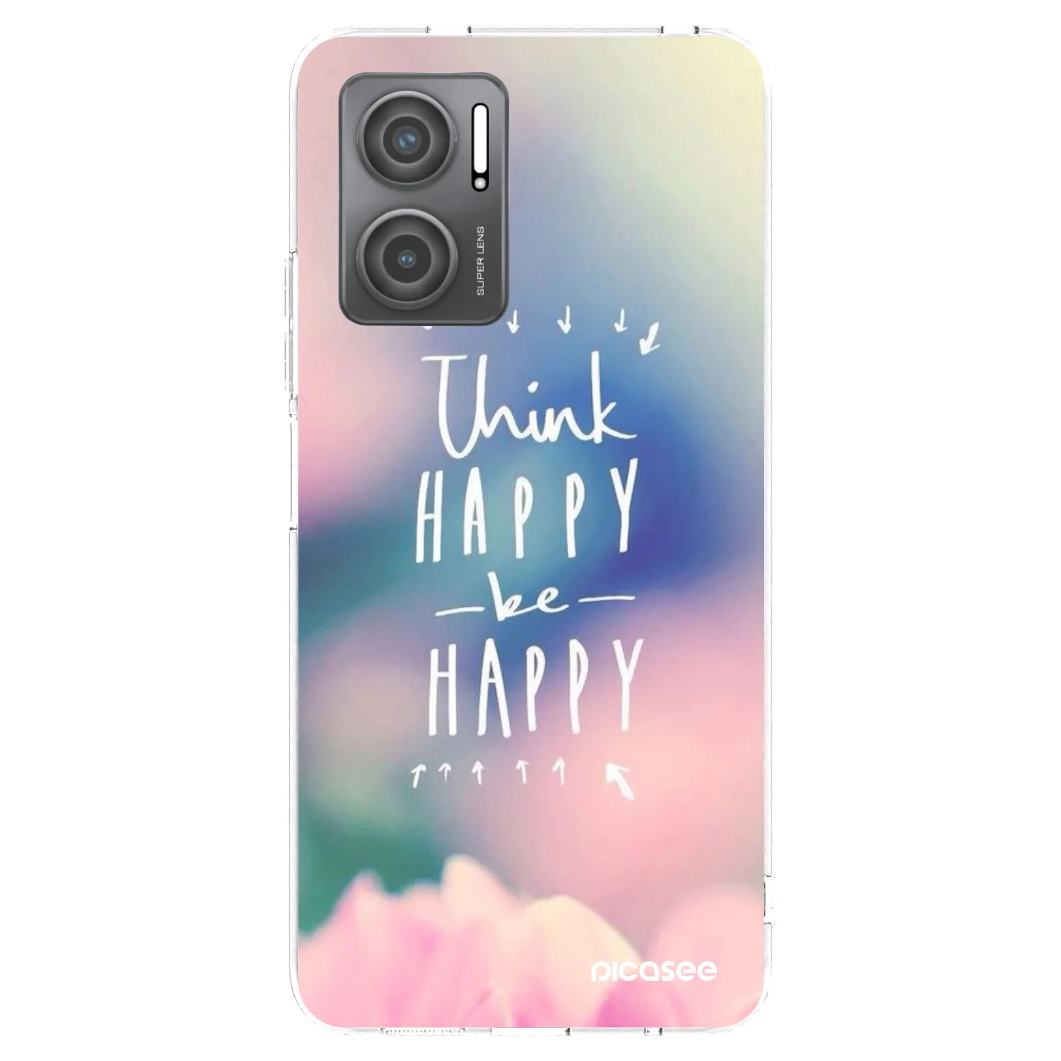 Picasee silikonowe przeźroczyste etui na Xiaomi Redmi 10 5G - Think happy be happy
