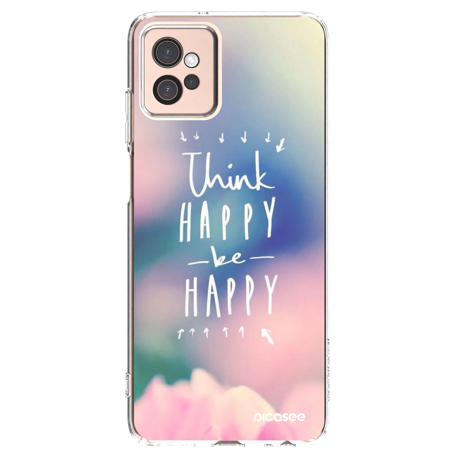 Picasee silikonowe przeźroczyste etui na Motorola Moto G32 - Think happy be happy