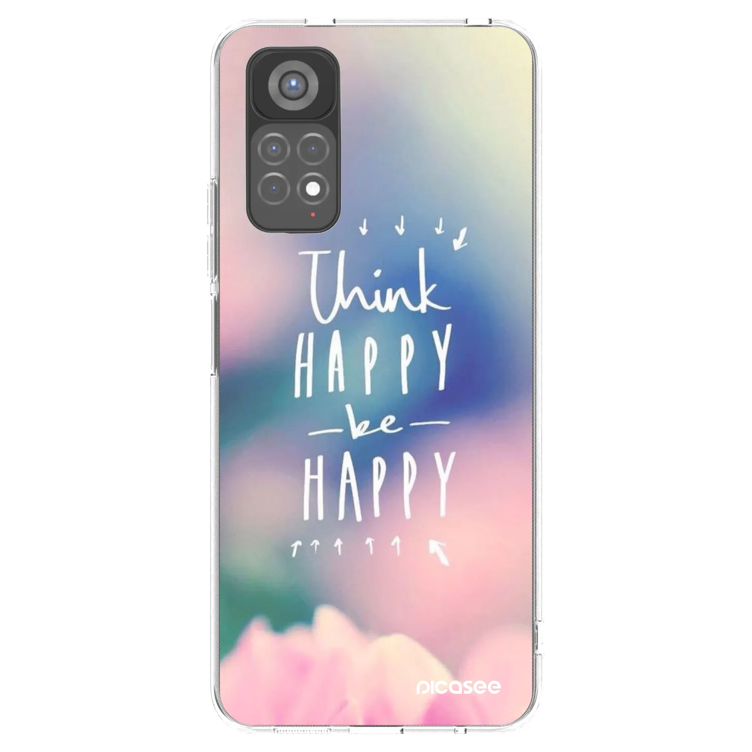 Picasee silikonowe przeźroczyste etui na Xiaomi Redmi Note 11S 5G - Think happy be happy