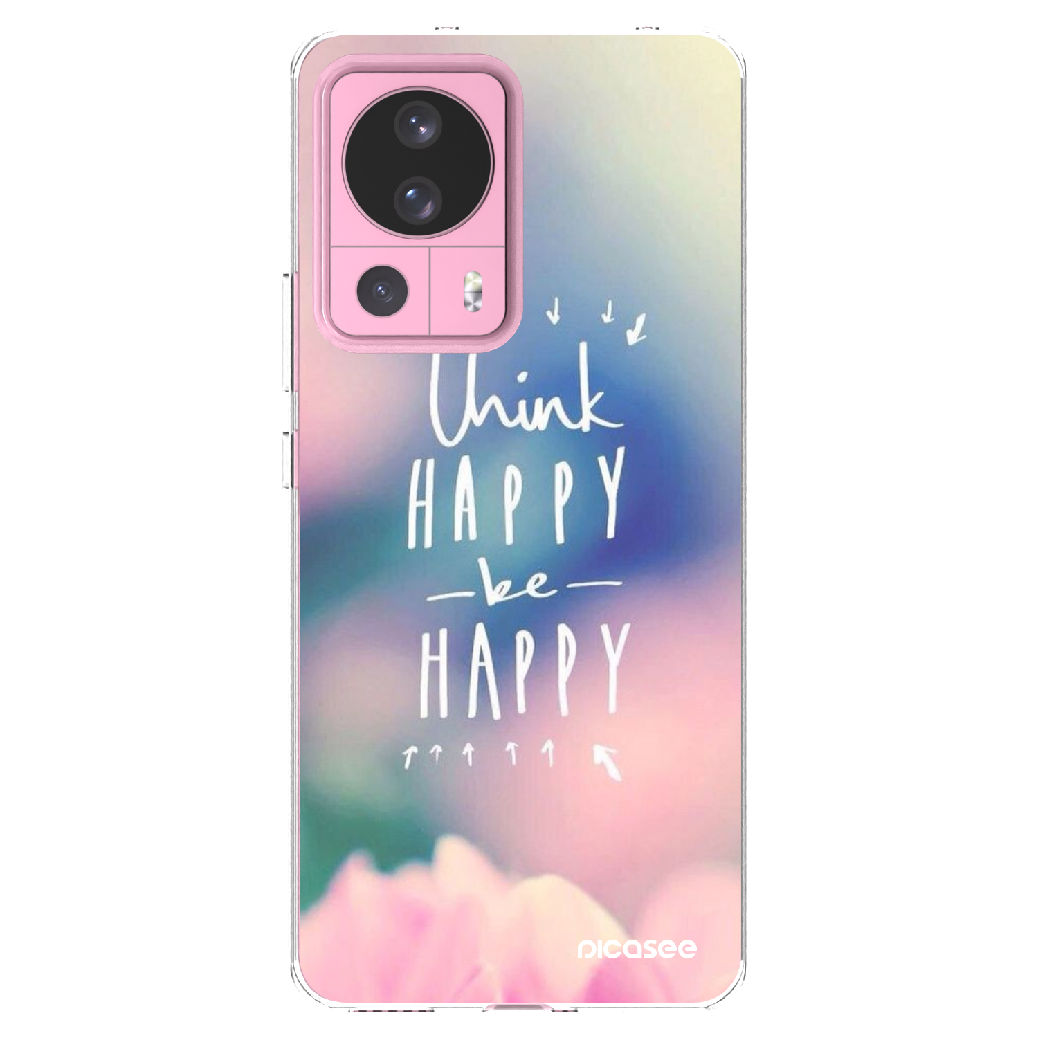 Picasee silikonowe przeźroczyste etui na Xiaomi 13 Lite - Think happy be happy