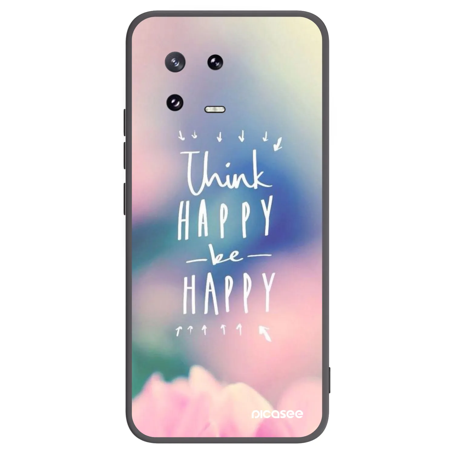 Picasee silikonowe czarne etui na Xiaomi 13 Pro - Think happy be happy