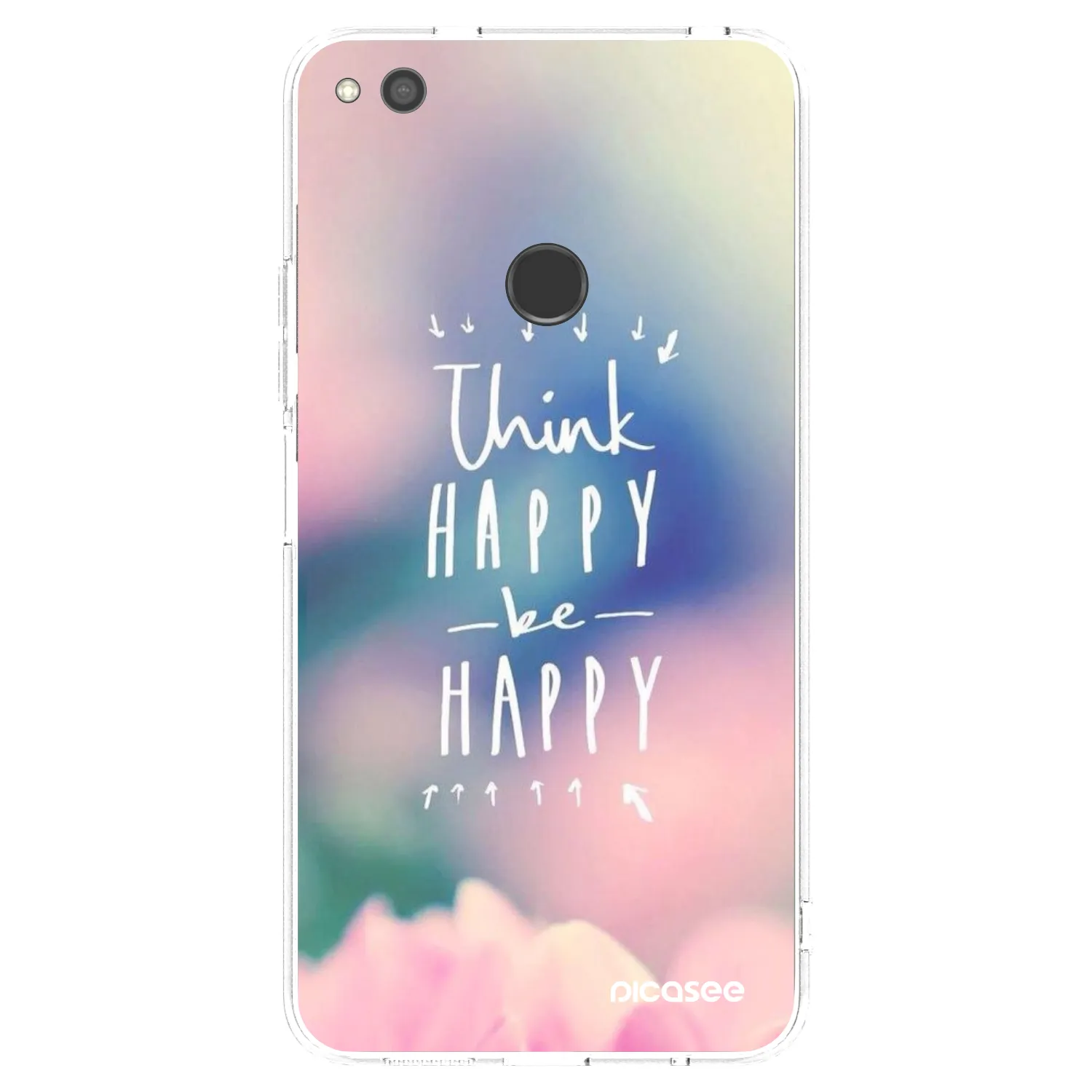 Picasee silikonowe przeźroczyste etui na Huawei P9 Lite 2017 - Think happy be happy
