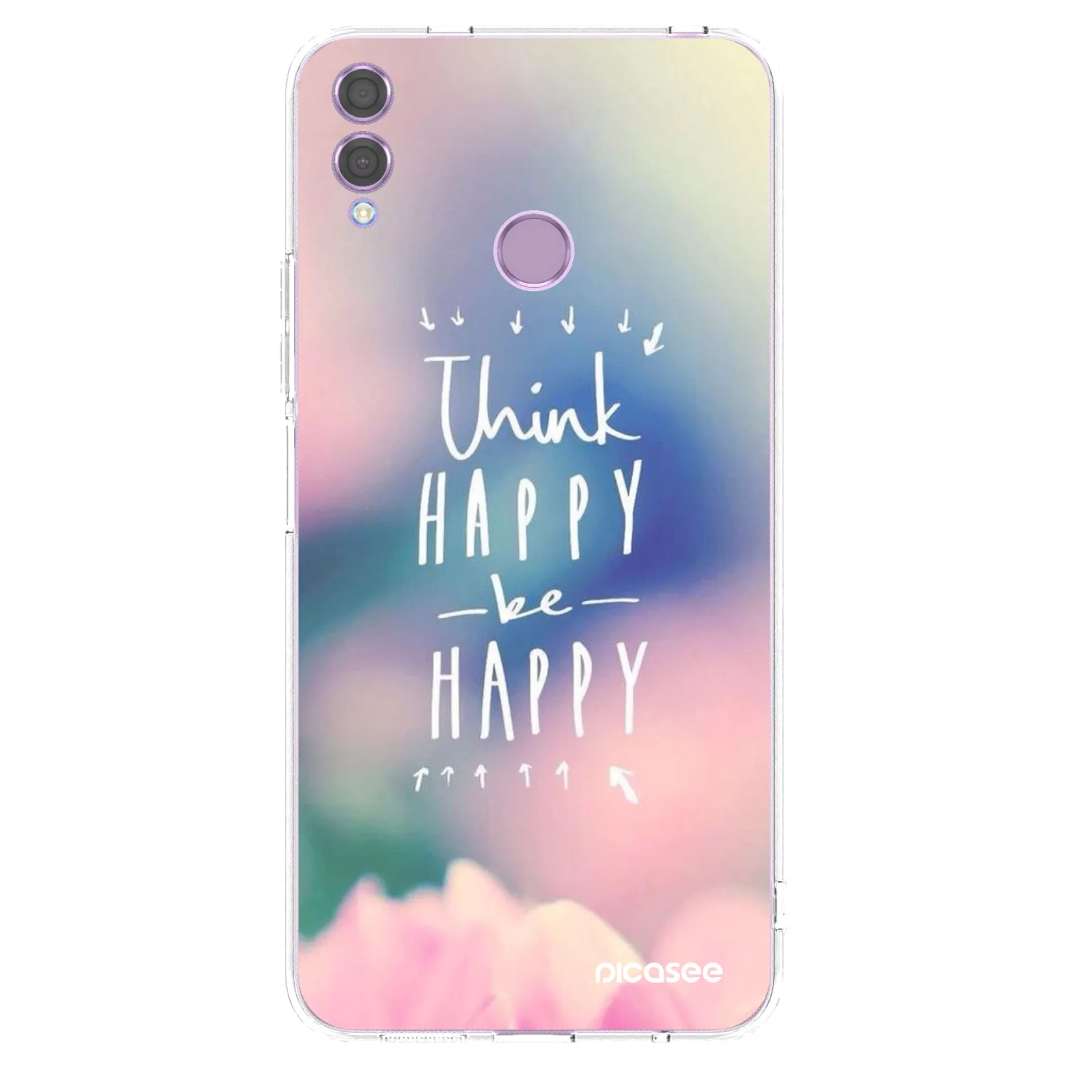 Picasee silikonowe przeźroczyste etui na Honor 8X - Think happy be happy