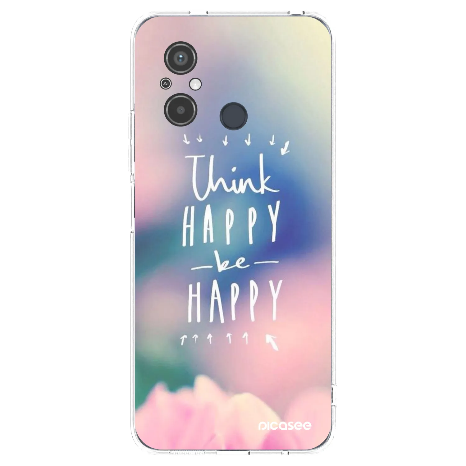 Picasee silikonowe przeźroczyste etui na Xiaomi Redmi 12C - Think happy be happy