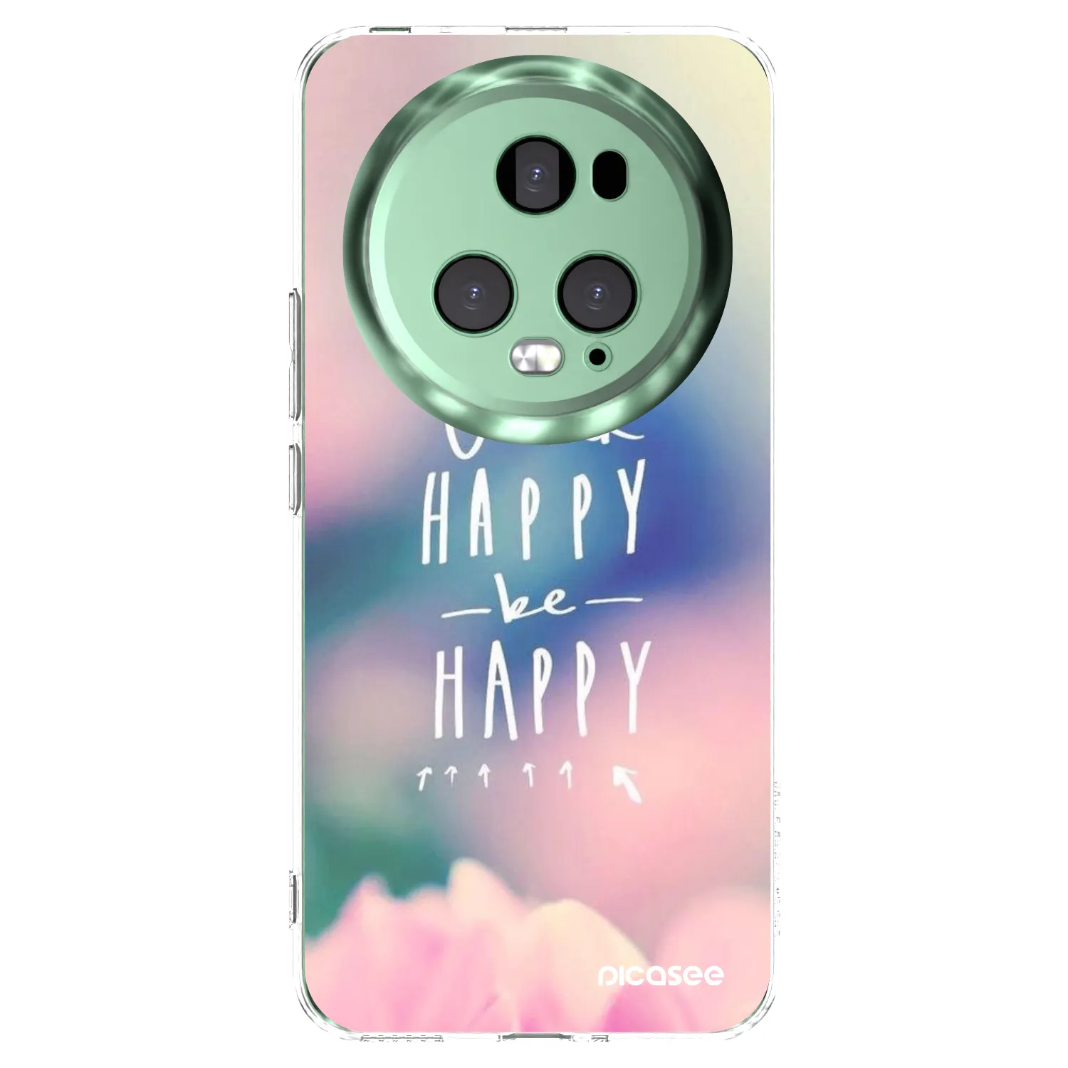 Picasee silikonowe przeźroczyste etui na Honor Magic5 Pro - Think happy be happy