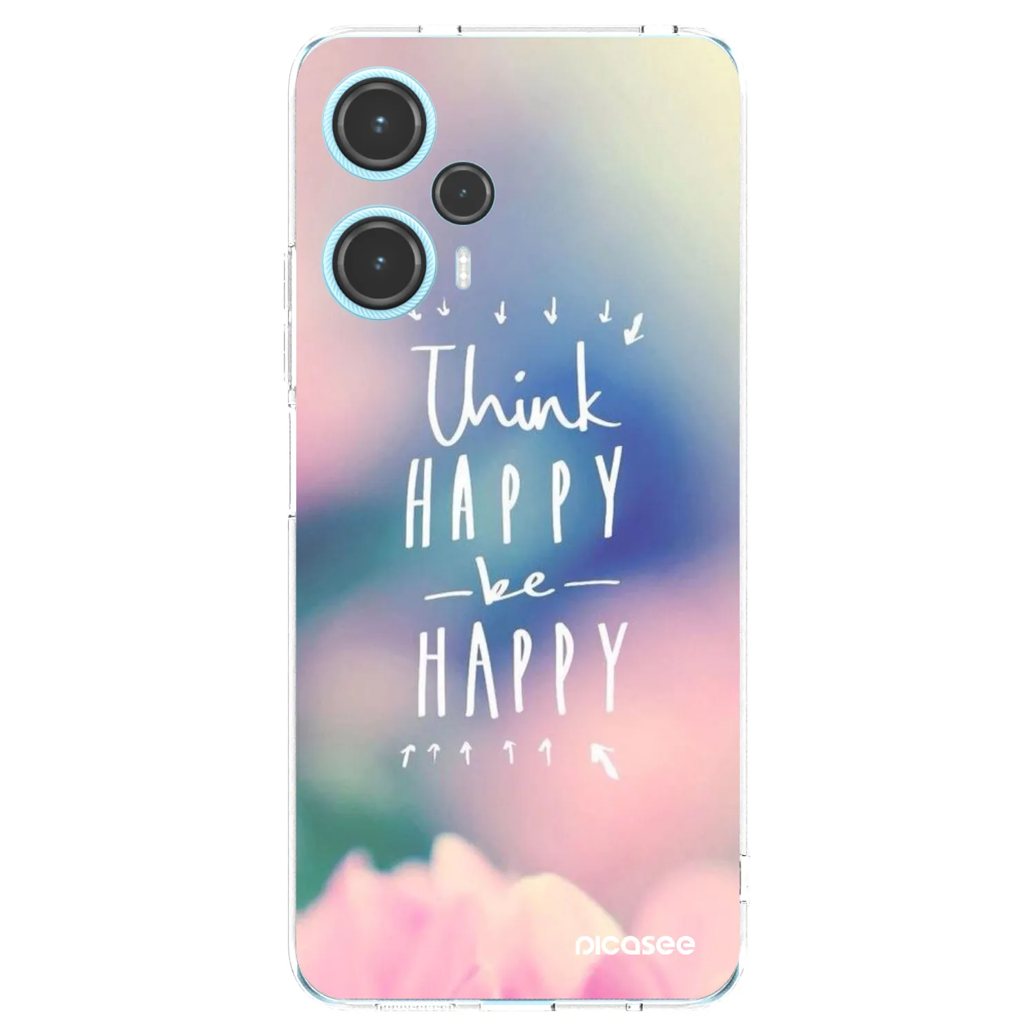 Picasee silikonowe przeźroczyste etui na Xiaomi Poco F5 - Think happy be happy