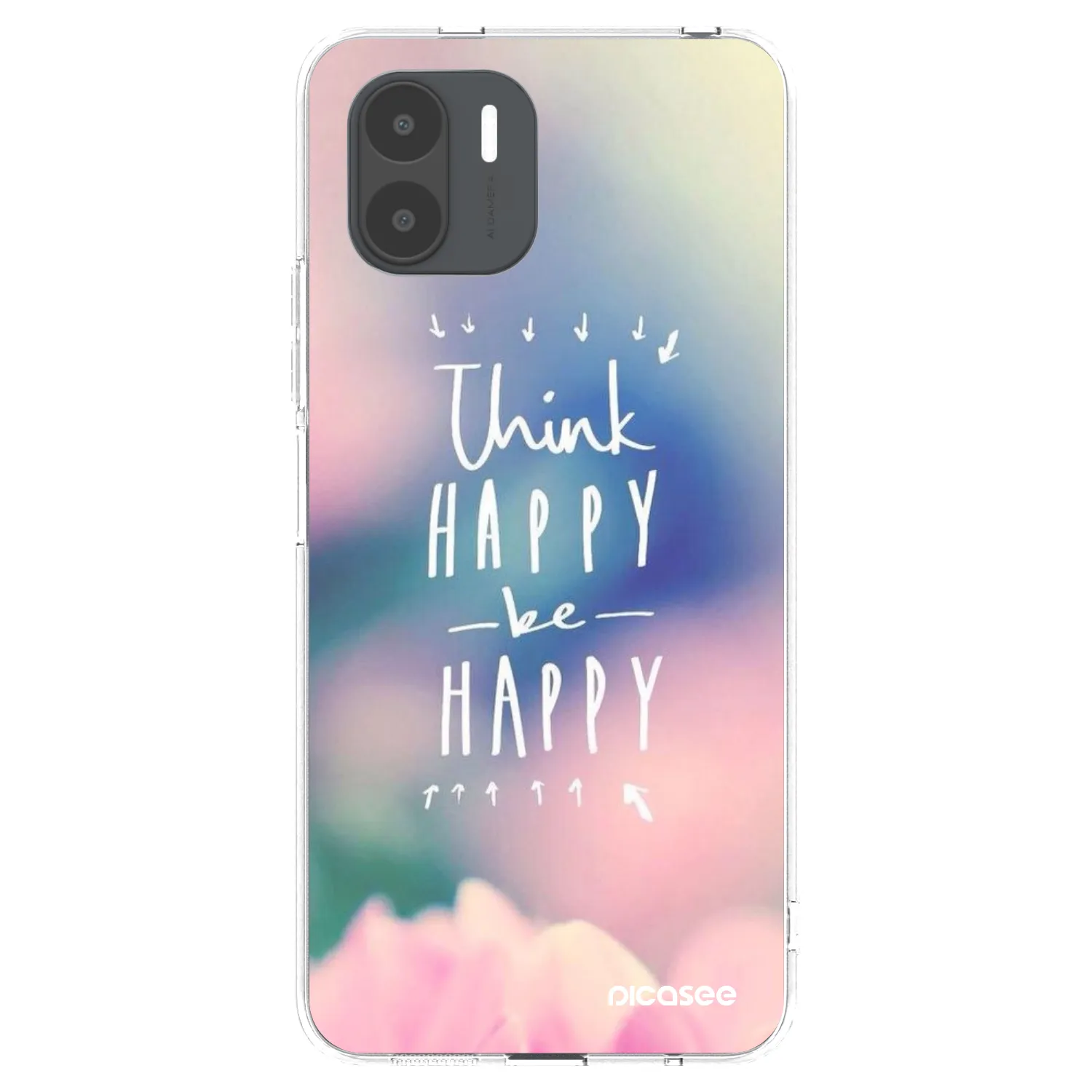 Picasee silikonowe przeźroczyste etui na Xiaomi Redmi A2 - Think happy be happy