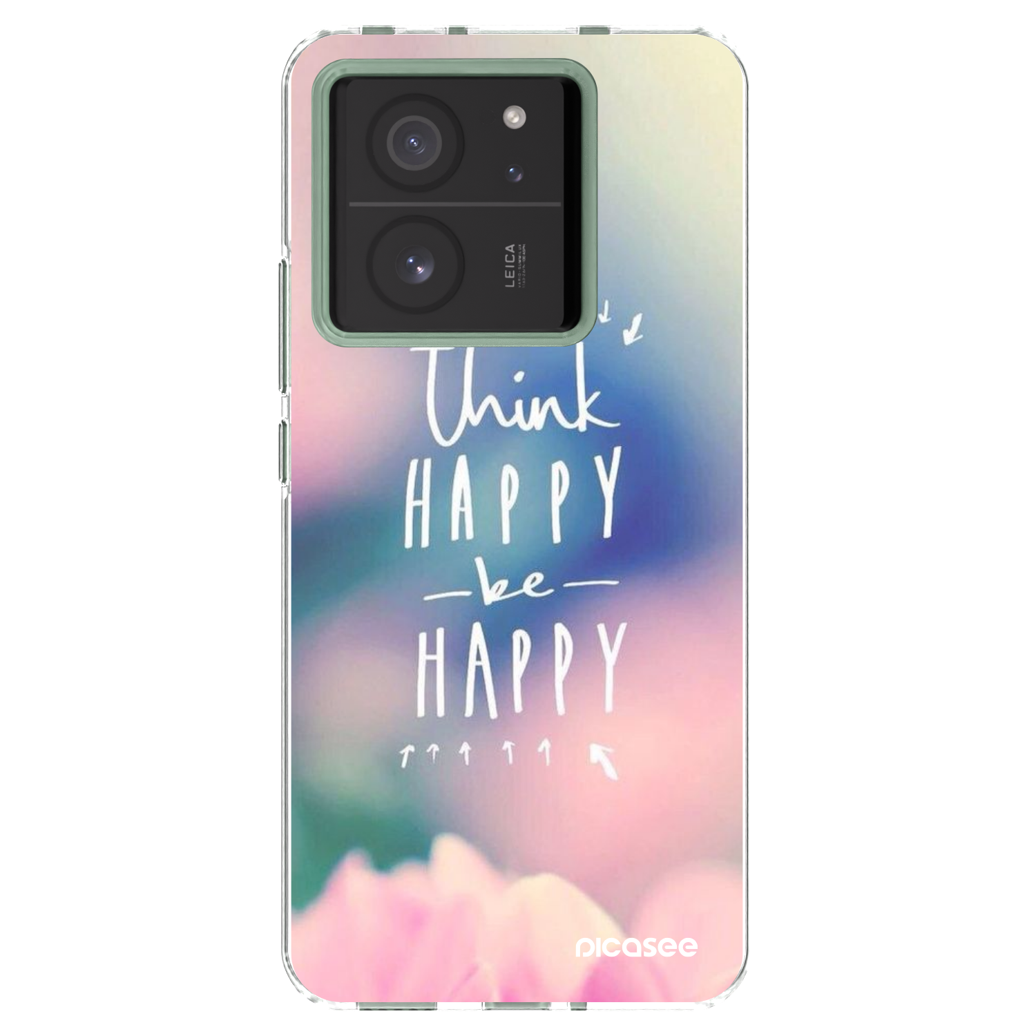 Picasee silikonowe przeźroczyste etui na Xiaomi 13T - Think happy be happy