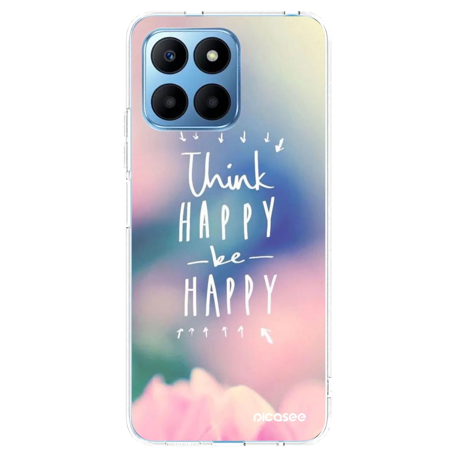 Picasee silikonowe przeźroczyste etui na Honor 70 Lite - Think happy be happy