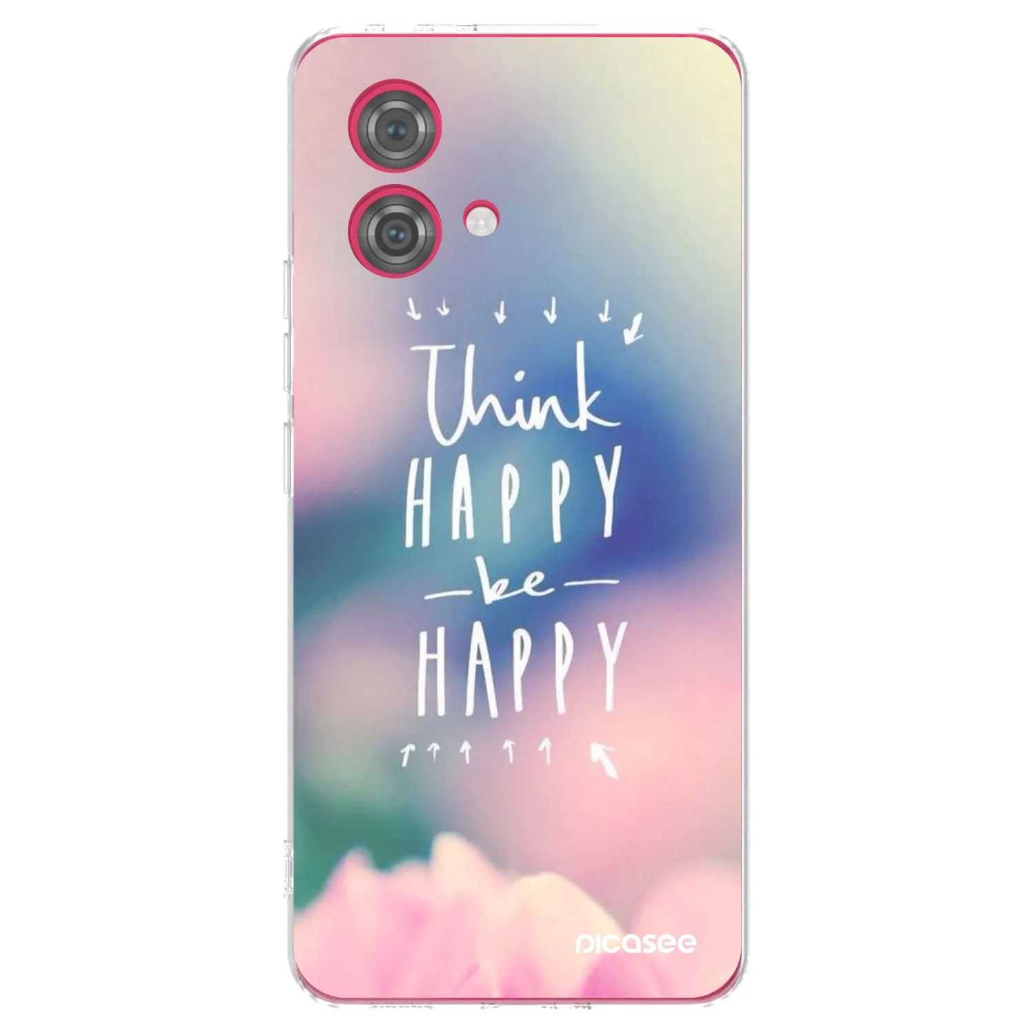 Picasee silikonowe przeźroczyste etui na Motorola Moto G84 5G - Think happy be happy
