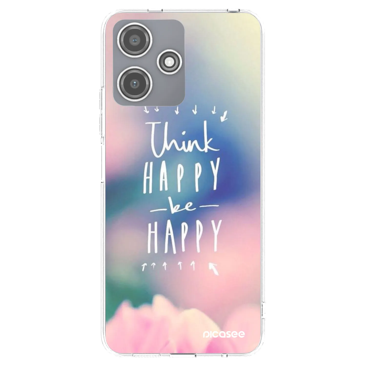 Picasee silikonowe przeźroczyste etui na Xiaomi Redmi 12 5G - Think happy be happy