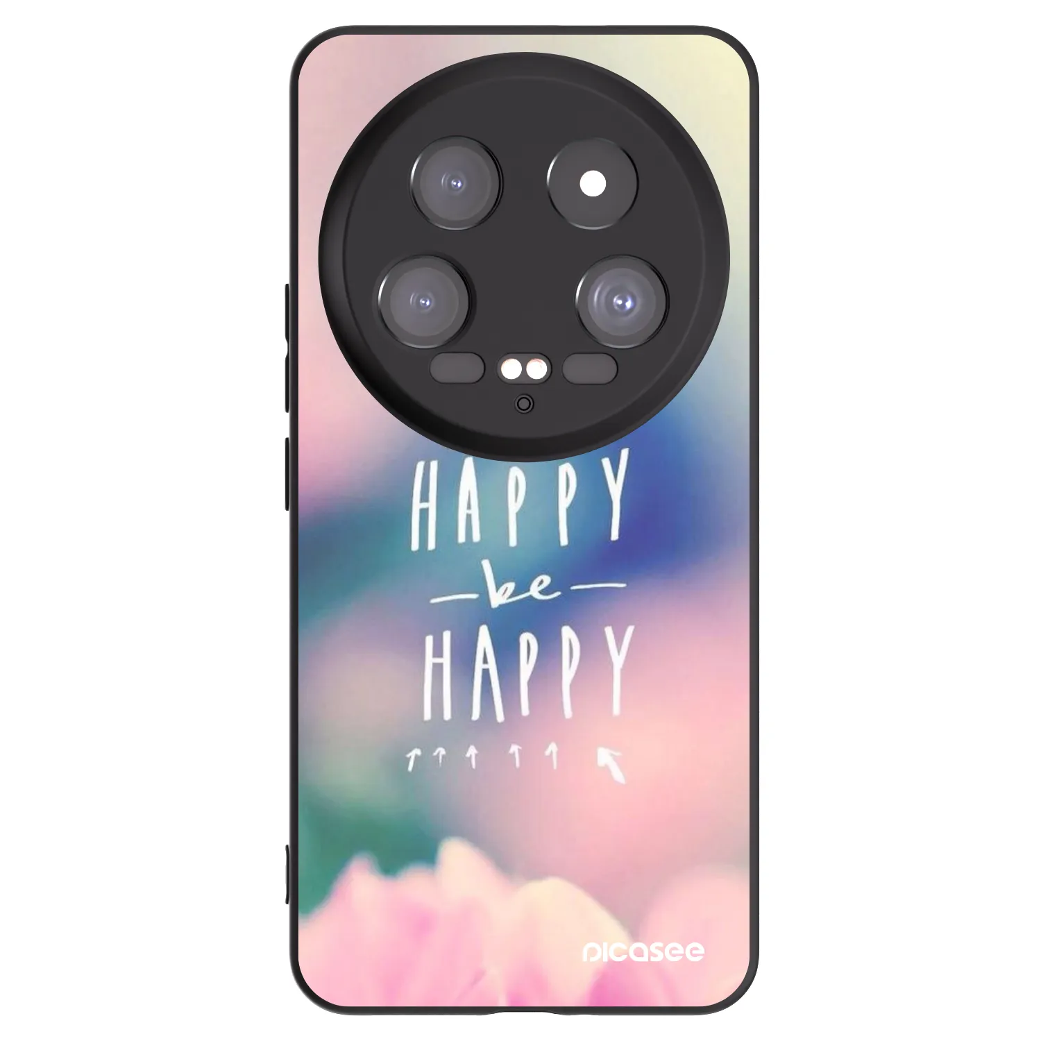 Picasee silikonowe czarne etui na Xiaomi 14 Ultra - Think happy be happy