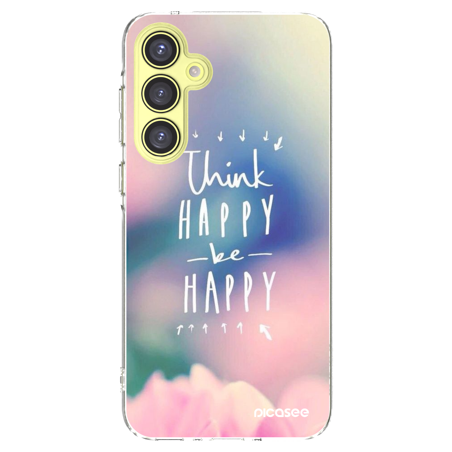 Picasee silikonowe przeźroczyste etui na Samsung Galaxy A35 5G A356B - Think happy be happy