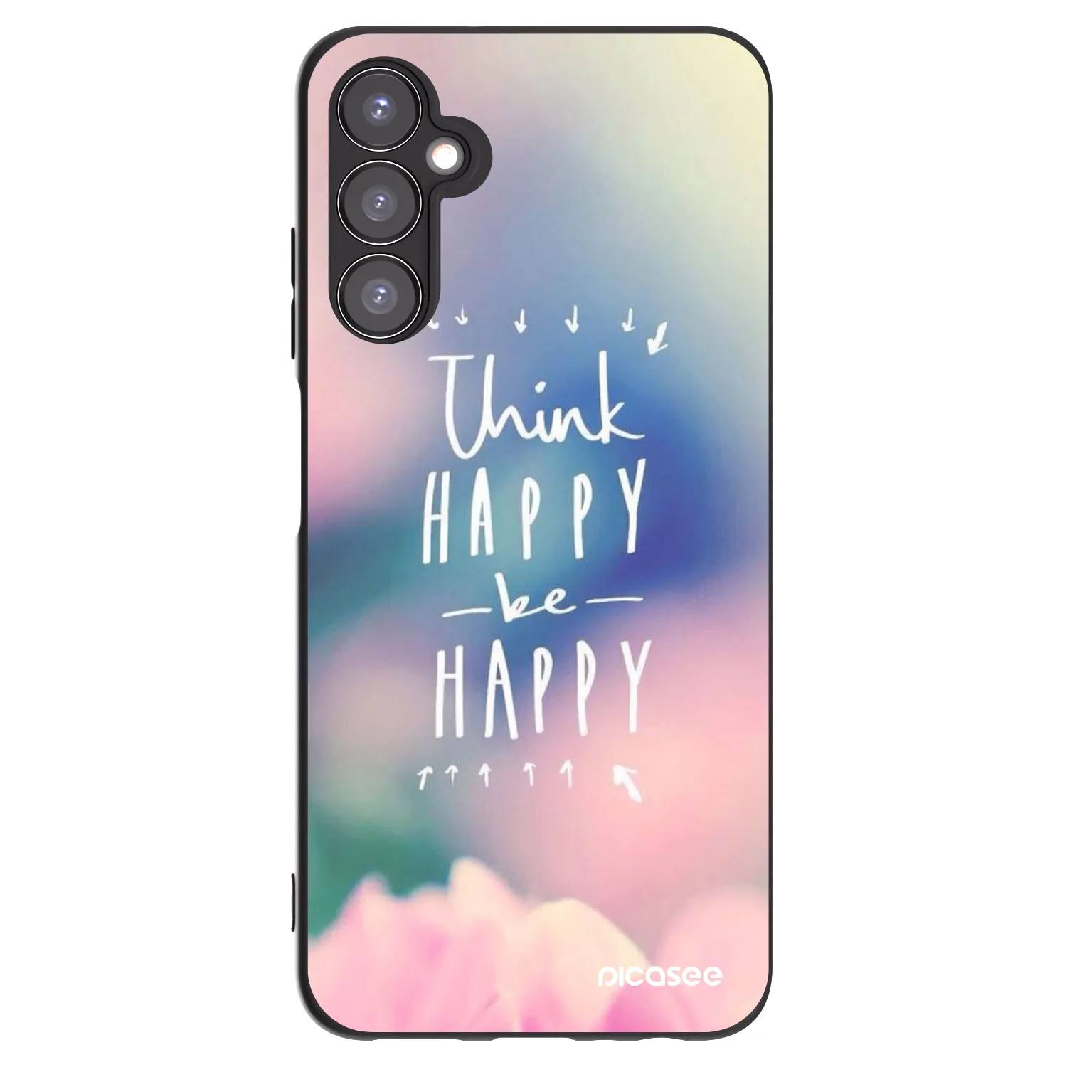 Picasee silikonowe czarne etui na Samsung Galaxy A05s A057G - Think happy be happy
