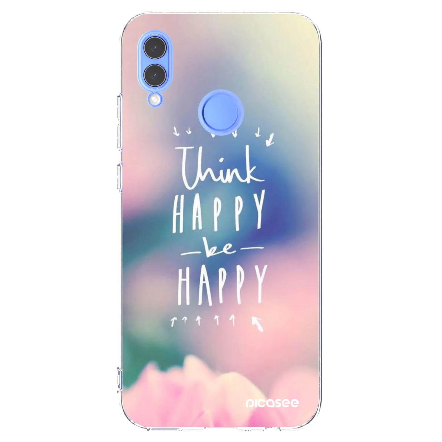 Picasee silikonowe przeźroczyste etui na Huawei P Smart 2019 - Think happy be happy