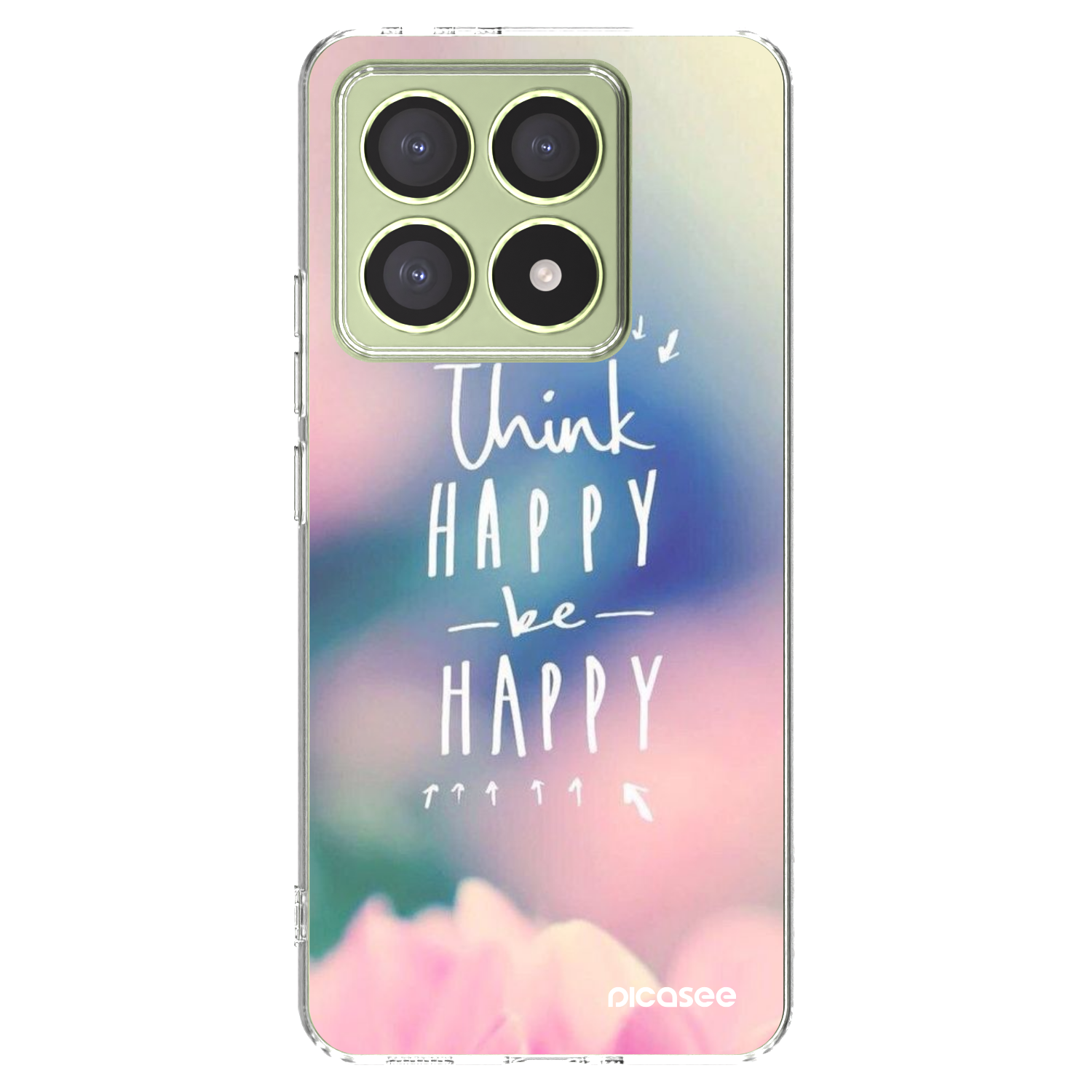 Picasee silikonowe przeźroczyste etui na Xiaomi 14T - Think happy be happy