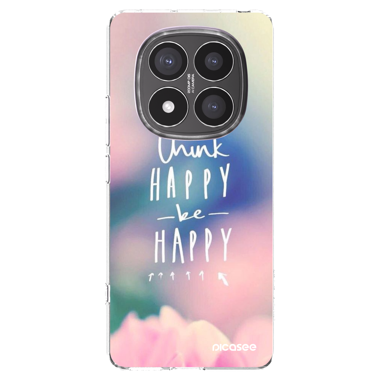 Picasee silikonowe przeźroczyste etui na Xiaomi Redmi Note 14 Pro+ 5G - Think happy be happy
