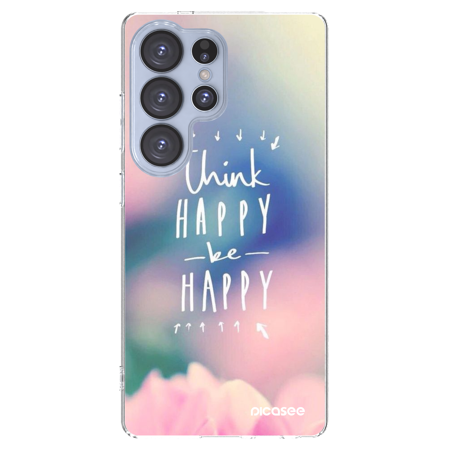 Picasee silikonowe przeźroczyste etui na Samsung Galaxy S25 Ultra 5G - Think happy be happy
