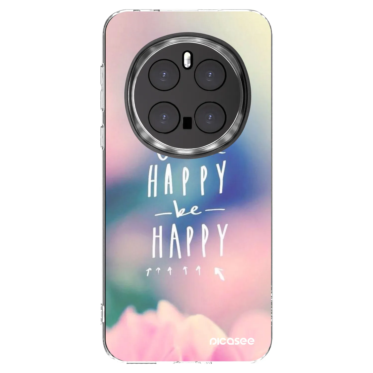 Picasee silikonowe przeźroczyste etui na Honor Magic7 Pro 5G - Think happy be happy
