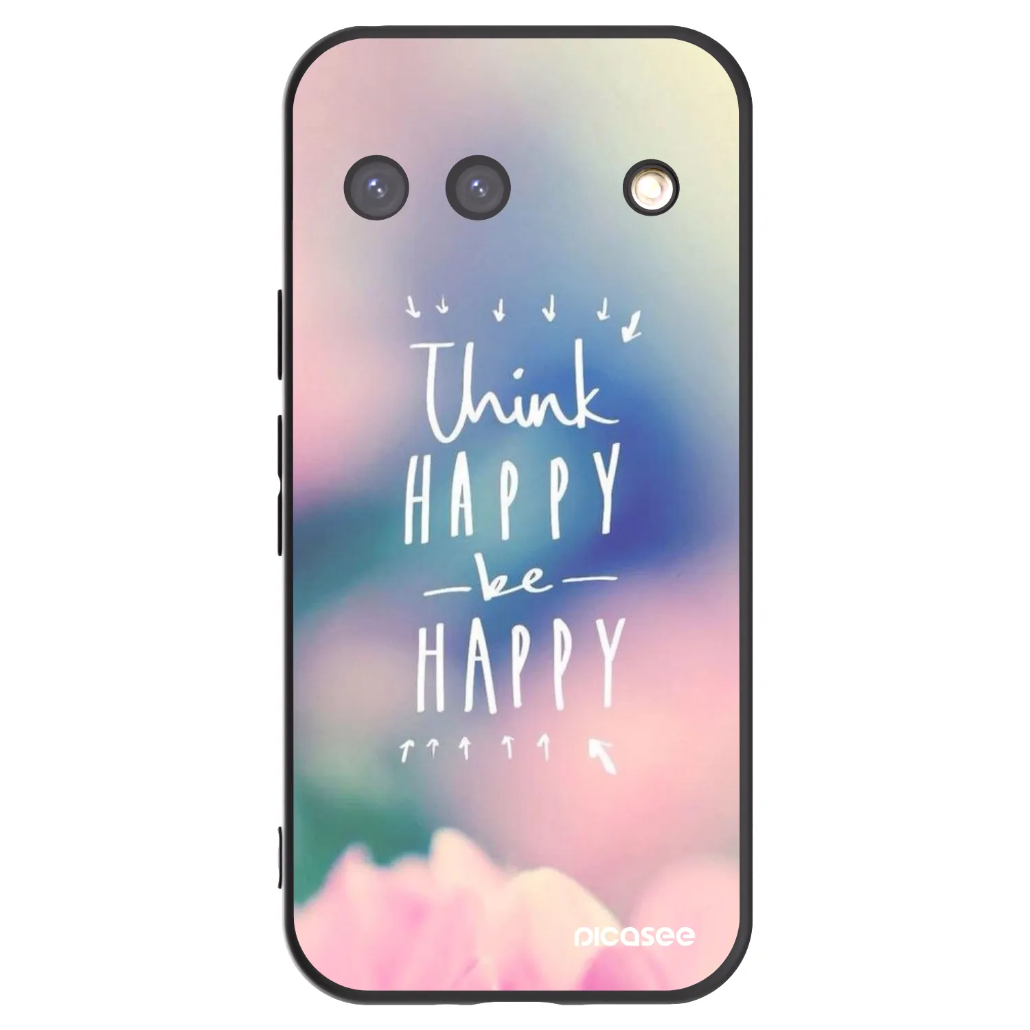 Picasee silikonowe czarne etui na Google Pixel 9 - Think happy be happy