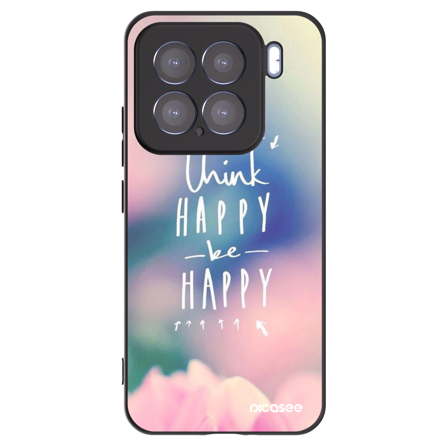 Picasee silikonowe czarne etui na Xiaomi 15 - Think happy be happy