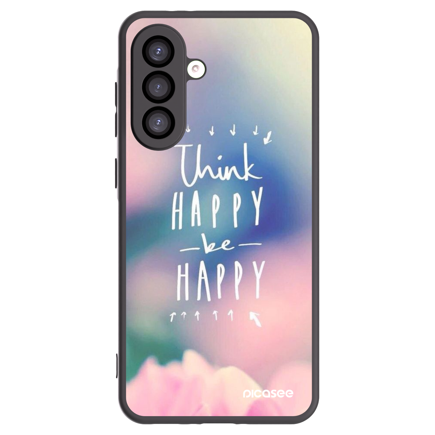 Picasee silikonowe czarne etui na Samsung Galaxy A26 5G A266B - Think happy be happy