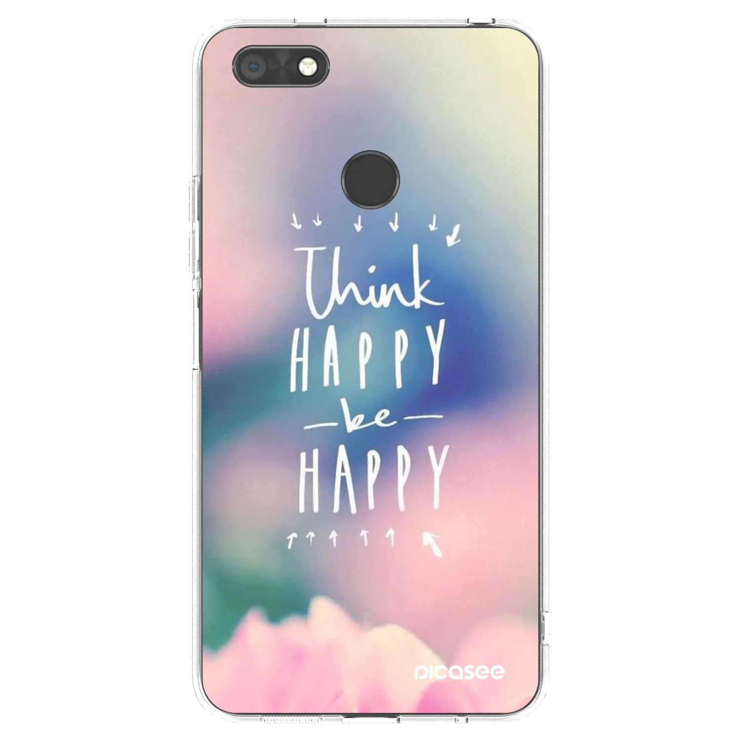 Picasee silikonowe przeźroczyste etui na Huawei P9 Lite Mini - Think happy be happy